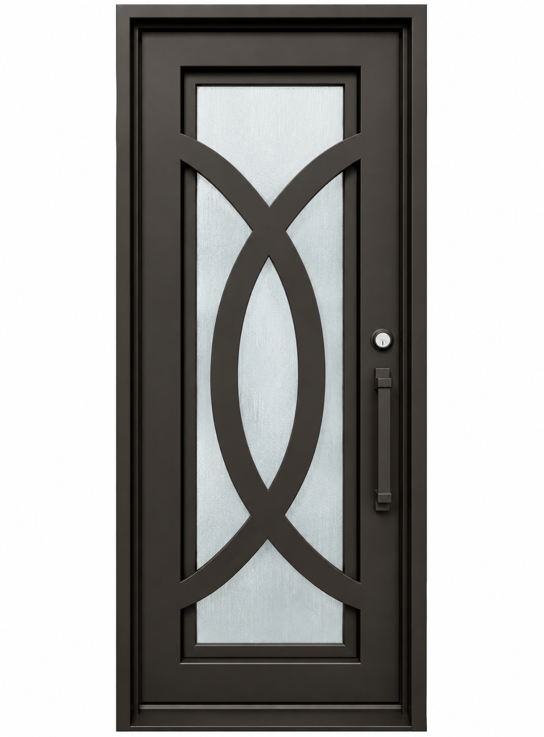 Ellisse, single modern iron door