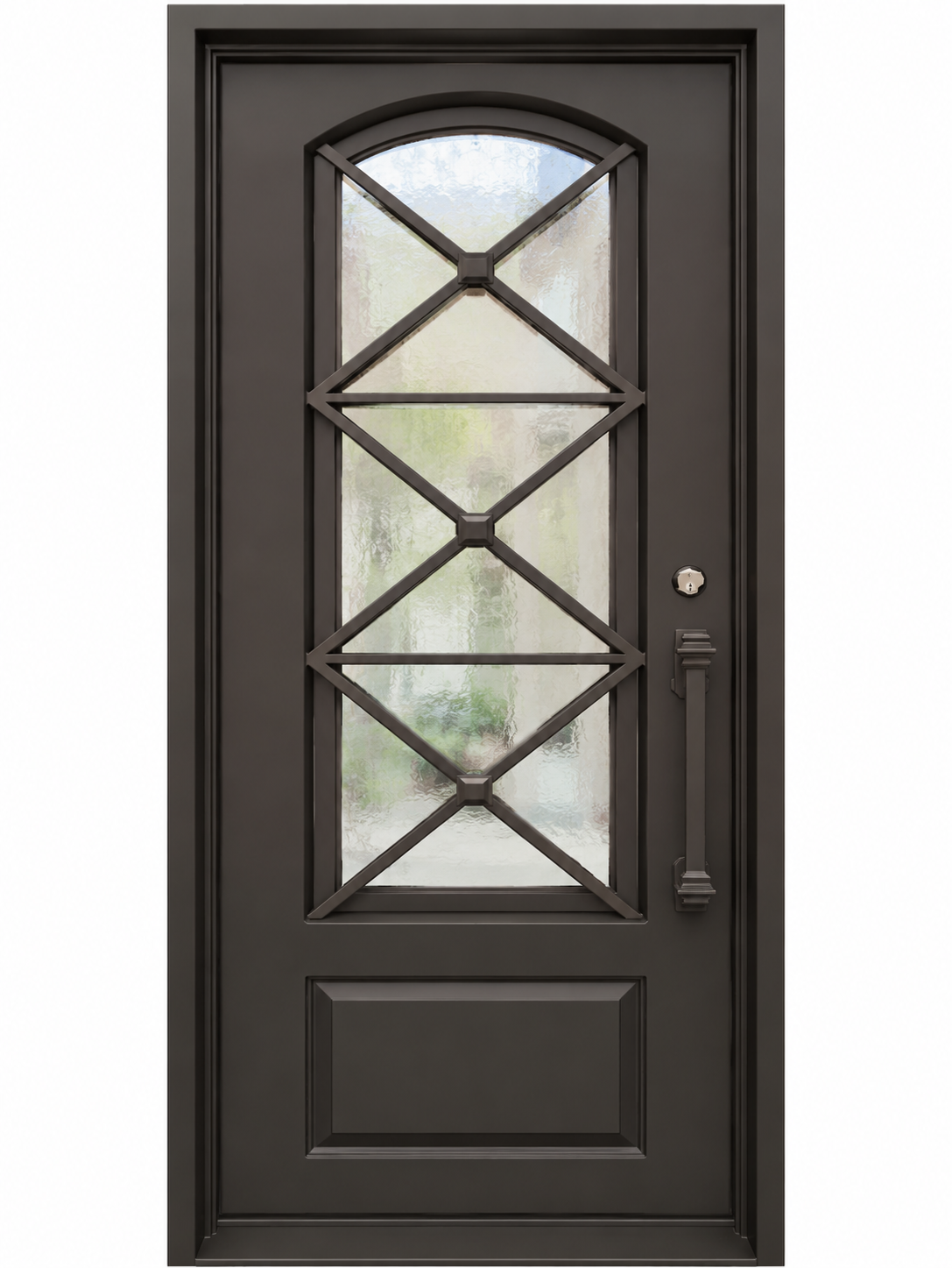 Losanga, single modern iron door