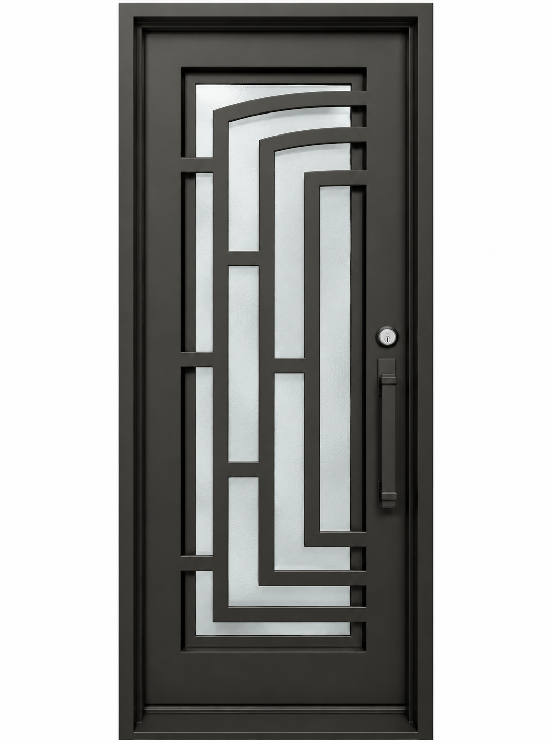 Meandro, single modern iron door
