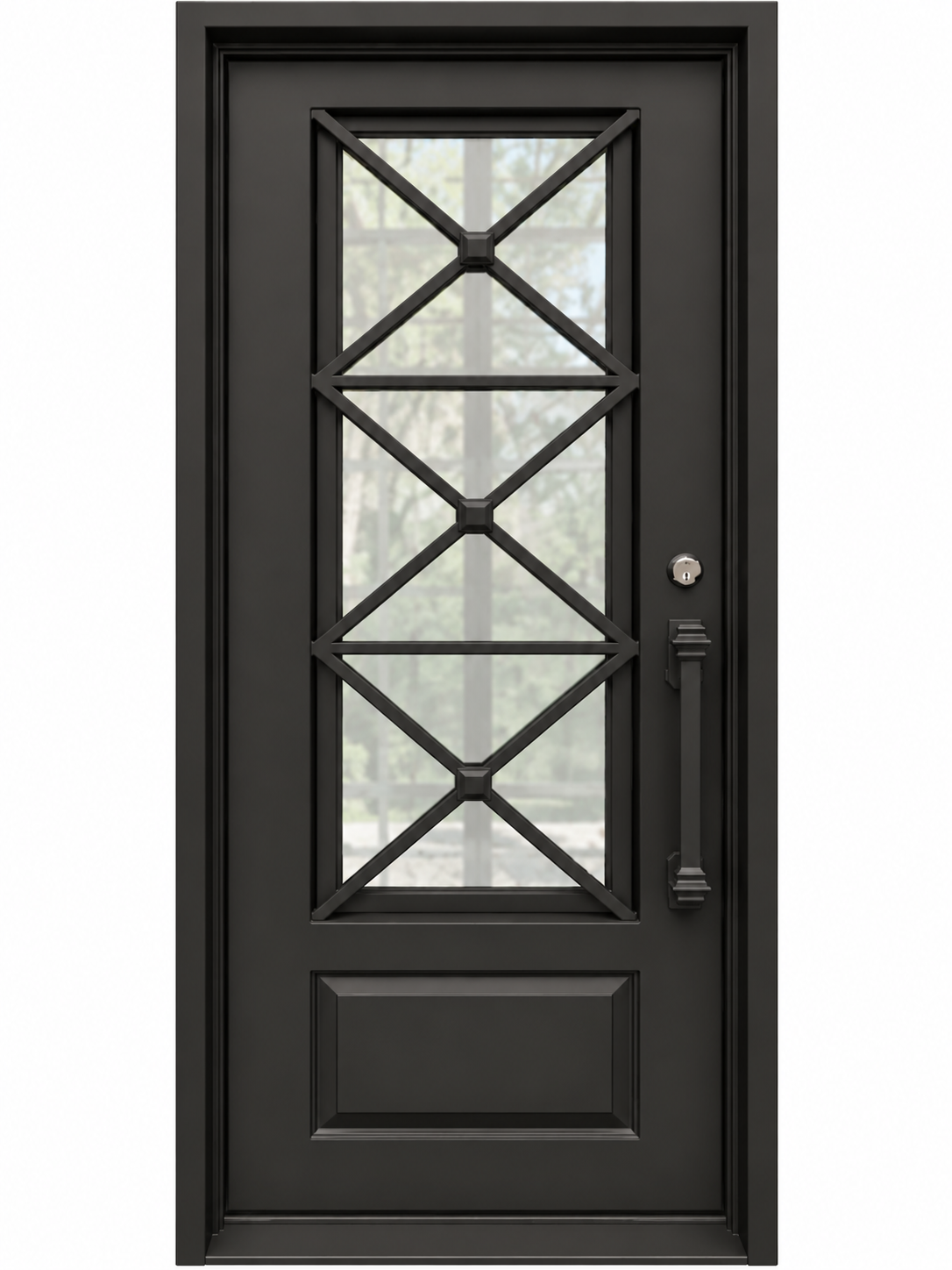 Rombo, single modern iron door